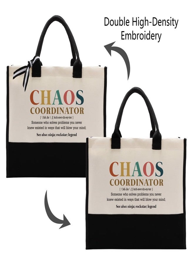 EDCTO Canvas Tote Bag, Cotton Canvas Tote Bag, Chaos Coordinator Bag, Gifts for Boss Lady/Friend/Coworker/Teacher, Mom Birthday Gift, Canvas Tote Bags for Women, Womens Weekend Bag, Canvas Beach Bag - Image 5